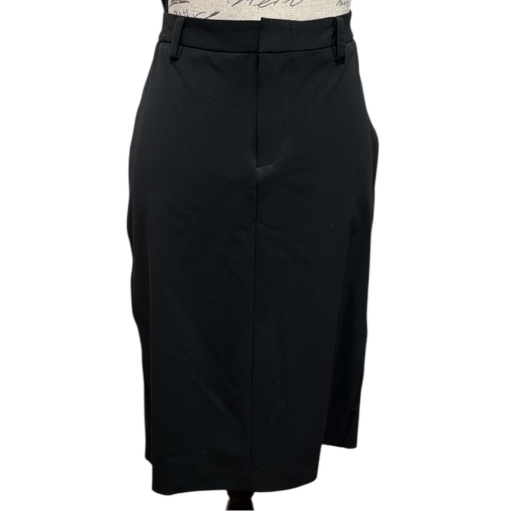 Vintage GAP Black Midi Pencil Stretch Skirt with Slit and ribbon detailing Y2K